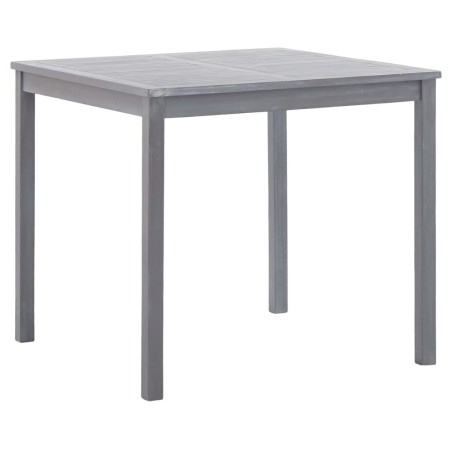 vidaXL Mesa de jardín de madera maciza de acacia gris 80x80x74 cm
