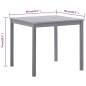 vidaXL Mesa de jardín de madera maciza de acacia gris 80x80x74 cm