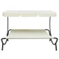 vidaXL Tumbona doble de jardín con toldo blanco crema vidaXL Tumbona doble de jardín con toldo blanco crema