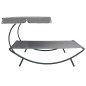 vidaXL Tumbona de jardín con toldo gris vidaXL Tumbona de jardín con toldo gris