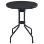 vidaXL Mesa de jardín acero y vidrio negro 60 cm vidaXL Mesa de jardín acero y vidrio negro 60 cm