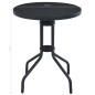 vidaXL Mesa de jardín acero y vidrio negro 60 cm vidaXL Mesa de jardín acero y vidrio negro 60 cm