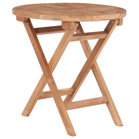 vidaXL Mesa de jardín plegable madera maciza de teca 45 cm 