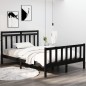 vidaXL Estructura de cama de madera maciza negra 140x190 cm vidaXL Estructura de cama de madera maciza negra 140x190 cm