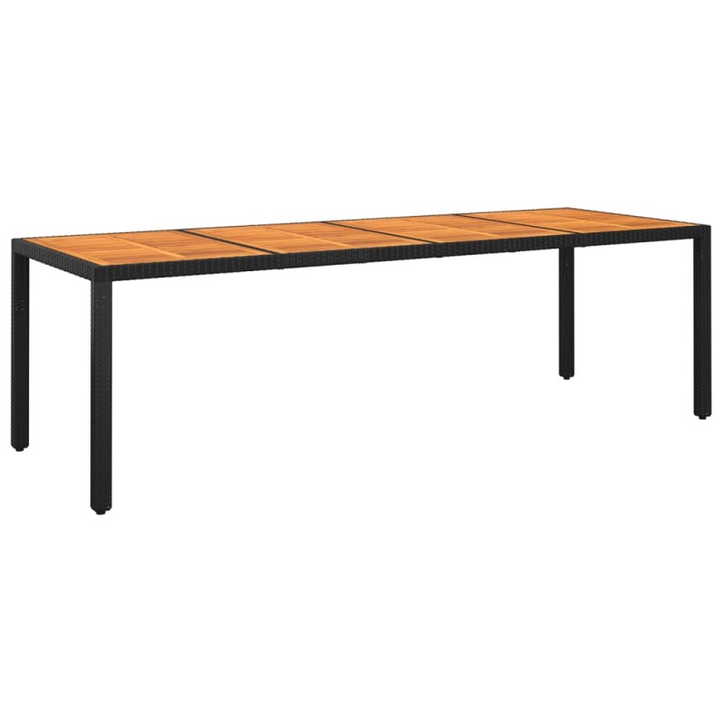 vidaXL Mesa jardín madera acacia ratán sintético negro 250x100x75 cm vidaXL Mesa jardín madera acacia ratán sintético negro 250x100x75 cm