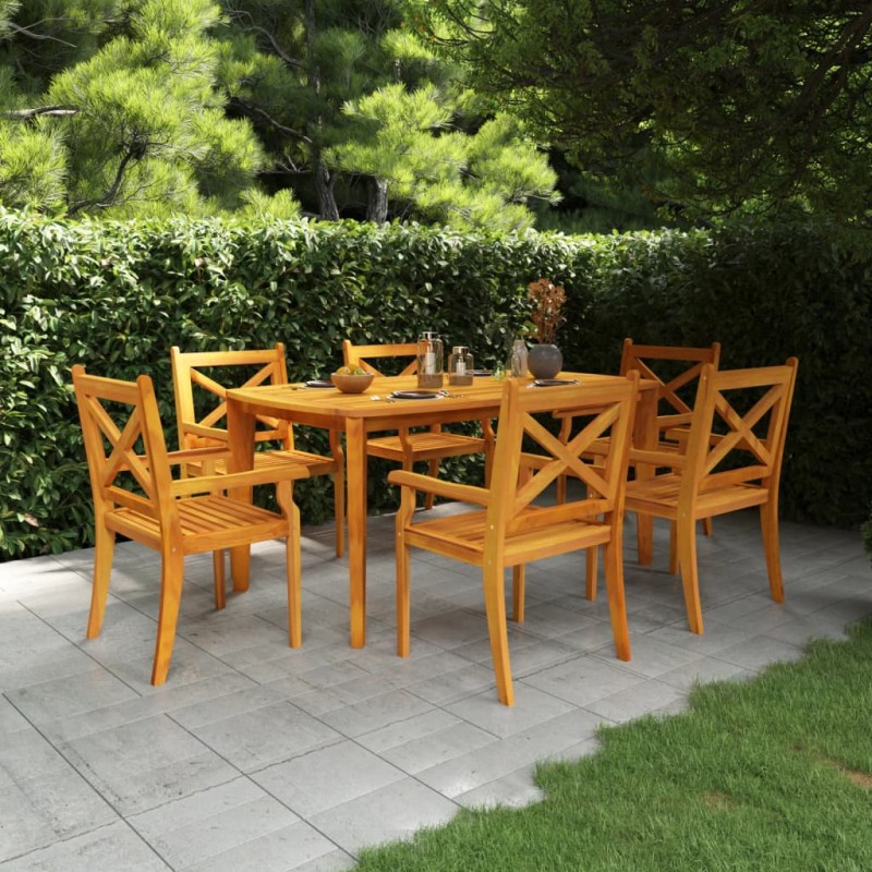 vidaXL Mesa de jardín madera maciza de acacia 160x90x75 cm