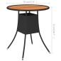 vidaXL Mesa de comedor de jardín ratán sintético acacia negro Ø 70 cm vidaXL Mesa de comedor de jardín ratán sintético acacia negro Ø 70 cm