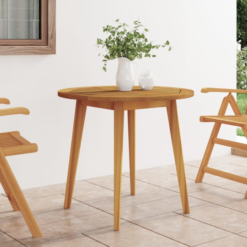 vidaXL Mesa de jardín madera maciza de acacia Ø85x75 cm