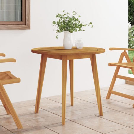 vidaXL Mesa de jardín madera maciza de acacia Ø85x75 cm