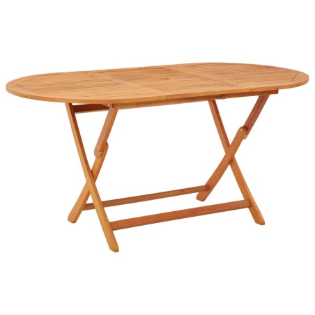 vidaXL Mesa jardín plegable 160x85x75 cm madera maciza de eucalipto