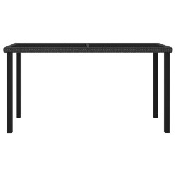 vidaXL Mesa de comedor para jardín ratán sintético negro 140x70x73 cm