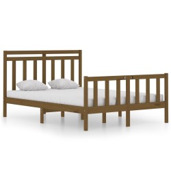 vidaXL Estructura cama madera maciza doble pequeña marrón 120x190 cm