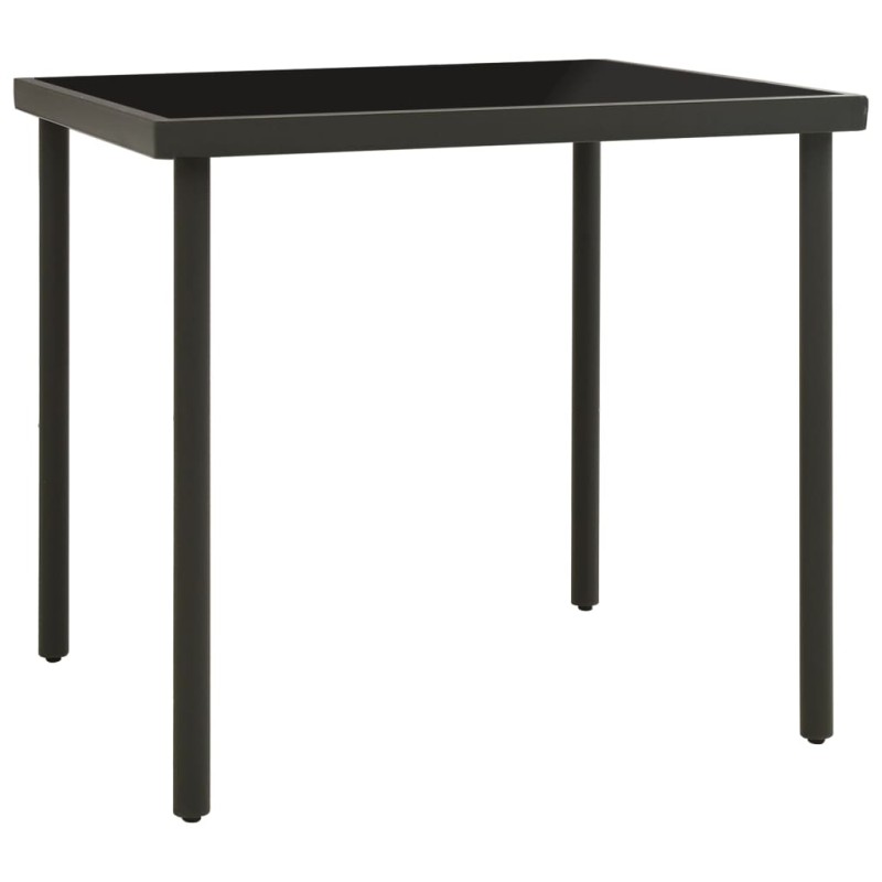 vidaXL Mesa de comedor jardín vidrio y acero gris antracita 80x80x72cm vidaXL Mesa de comedor jardín vidrio y acero gris antracita 80x80x72cm