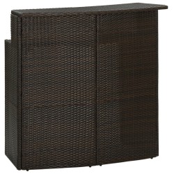 vidaXL Mesa alta de jardín ratán sintético marrón 120x55x110 cm