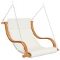 vidaXL Silla columpio con cojín crema madera curvada acabado de teca vidaXL Silla columpio con cojín crema madera curvada acabado de teca