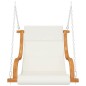 vidaXL Silla columpio con cojín crema madera curvada acabado de teca vidaXL Silla columpio con cojín crema madera curvada acabado de teca