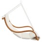 vidaXL Silla columpio con cojín crema madera curvada acabado de teca vidaXL Silla columpio con cojín crema madera curvada acabado de teca