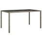 vidaXL Mesa jardín vidrio templado ratán sintético 150x90x75 cm gris