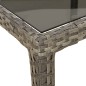 vidaXL Mesa jardín vidrio templado ratán sintético 150x90x75 cm gris
