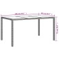 vidaXL Mesa jardín vidrio templado ratán sintético 150x90x75 cm gris