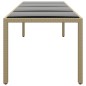 vidaXL Mesa de jardín superficie de vidrio ratán sintético beige