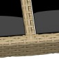 vidaXL Mesa de jardín superficie de vidrio ratán sintético beige