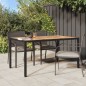 vidaXL Mesa de jardín madera acacia ratán sintético negro 150x90x75 cm