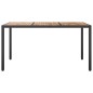 vidaXL Mesa de jardín madera acacia ratán sintético negro 150x90x75 cm
