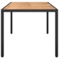 vidaXL Mesa de jardín madera acacia ratán sintético negro 150x90x75 cm