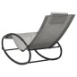 vidaXL Tumbona con almohada acero y textilene gris vidaXL Tumbona con almohada acero y textilene gris
