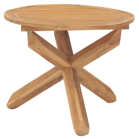 vidaXL Mesa de comedor de jardín madera maciza de teca Ø90x75 cm