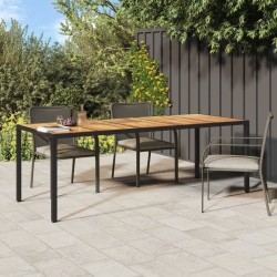 vidaXL Mesa de jardín de ratán sintético negro 250x100x75 cm
