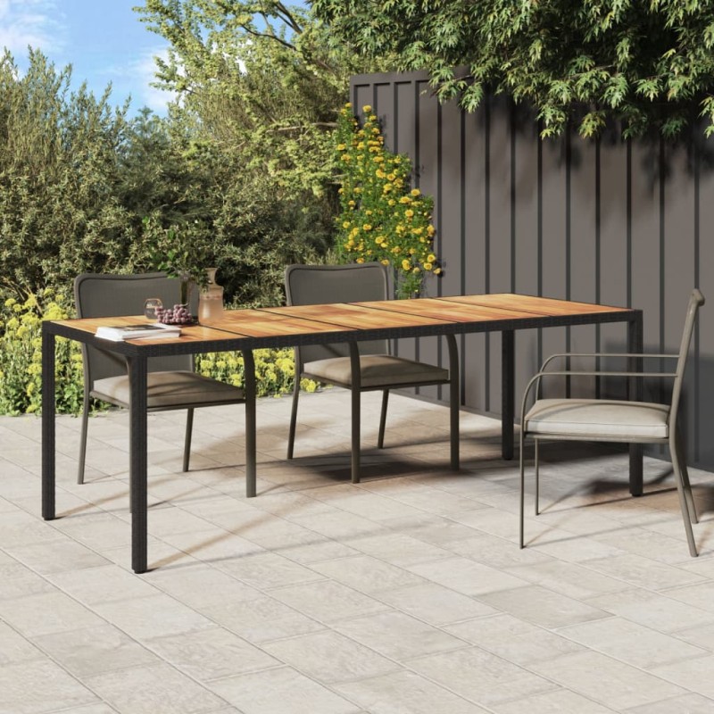 vidaXL Mesa de jardín de ratán sintético negro 250x100x75 cm vidaXL Mesa de jardín de ratán sintético negro 250x100x75 cm