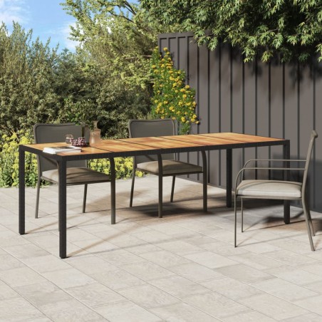 vidaXL Mesa de jardín de ratán sintético negro 250x100x75 cm