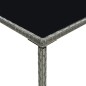 vidaXL Mesa alta de jardín ratán sintético y vidrio gris 70x70x110 cm vidaXL Mesa alta de jardín ratán sintético y vidrio gris 70x70x110 cm