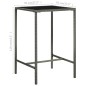 vidaXL Mesa alta de jardín ratán sintético y vidrio gris 70x70x110 cm vidaXL Mesa alta de jardín ratán sintético y vidrio gris 70x70x110 cm