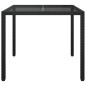 vidaXL Mesa jardín vidrio templado ratán sintético 90x90x75 cm negro vidaXL Mesa jardín vidrio templado ratán sintético 90x90x75 cm negro