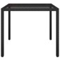 vidaXL Mesa jardín vidrio templado ratán sintético 90x90x75 cm negro vidaXL Mesa jardín vidrio templado ratán sintético 90x90x75 cm negro