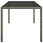 vidaXL Mesa jardín vidrio templado ratán sintético gris 190x90x75 cm vidaXL Mesa jardín vidrio templado ratán sintético gris 190x90x75 cm