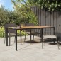 vidaXL Mesa de jardín madera acacia ratán sintético negra 190x90x75 cm