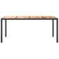 vidaXL Mesa de jardín madera acacia ratán sintético negra 190x90x75 cm