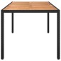 vidaXL Mesa de jardín madera acacia ratán sintético negra 190x90x75 cm