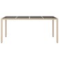 vidaXL Mesa jardín vidrio templado ratán sintético beige 190x90x75 cm