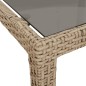 vidaXL Mesa jardín vidrio templado ratán sintético beige 190x90x75 cm
