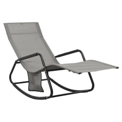 vidaXL Tumbona de acero y textilene gris