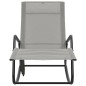 vidaXL Tumbona de acero y textilene gris