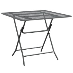 vidaXL Mesa de jardín malla metálica expandida antracita 80x80x72 cm