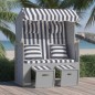 vidaXL Silla Strandkorb con cojines ratán sintético madera azul blanco vidaXL Silla Strandkorb con cojines ratán sintético madera azul blanco