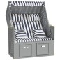 vidaXL Silla Strandkorb con cojines ratán sintético madera azul blanco vidaXL Silla Strandkorb con cojines ratán sintético madera azul blanco