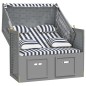 vidaXL Silla Strandkorb con cojines ratán sintético madera azul blanco vidaXL Silla Strandkorb con cojines ratán sintético madera azul blanco
